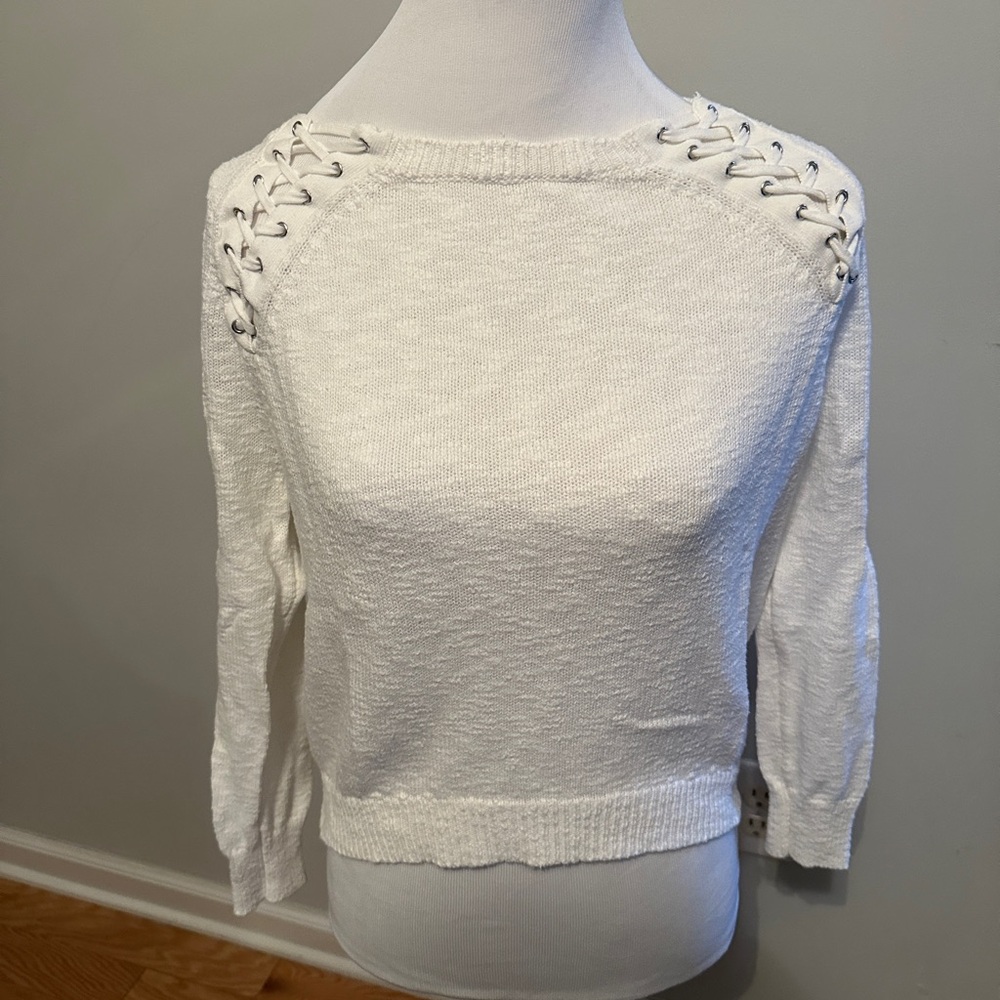 Express White Knit Sweater